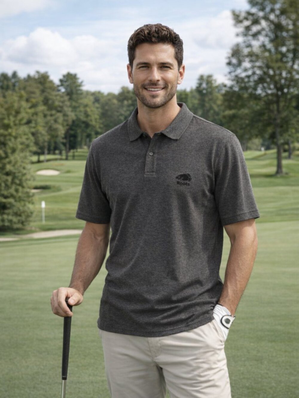 Roots Mens Golf Polo shirt XL Renew moisture wicking  short sleeve classic fit